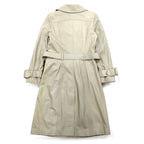 BURBERRY Lamb Leather Trench Coat, Medium, Ivory, Sheepskin, Belted