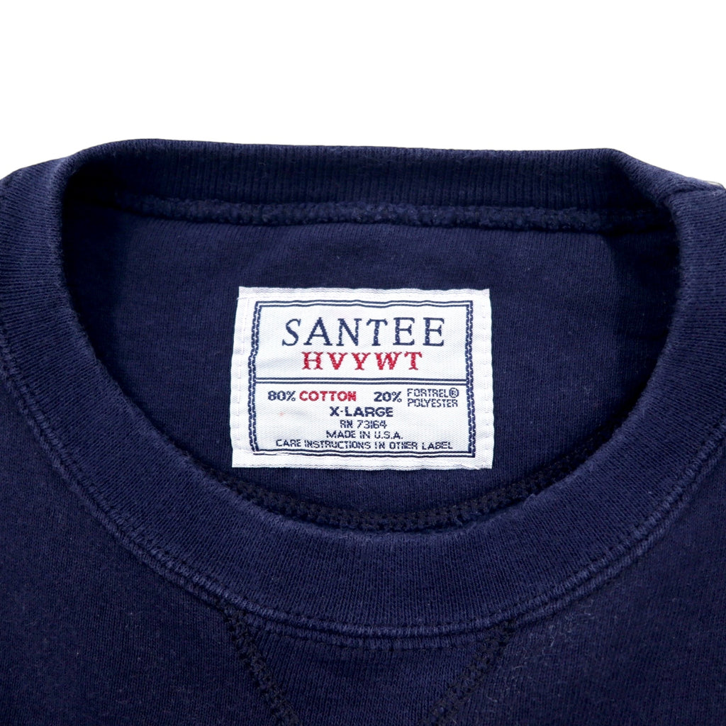 Made in USA 90s SANTEE HVYWT Reverse Weave Sweatshirt XL Navy Cotton FLORIDA Print