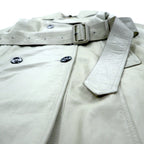 BURBERRY Lamb Leather Trench Coat, Medium, Ivory, Sheepskin, Belted
