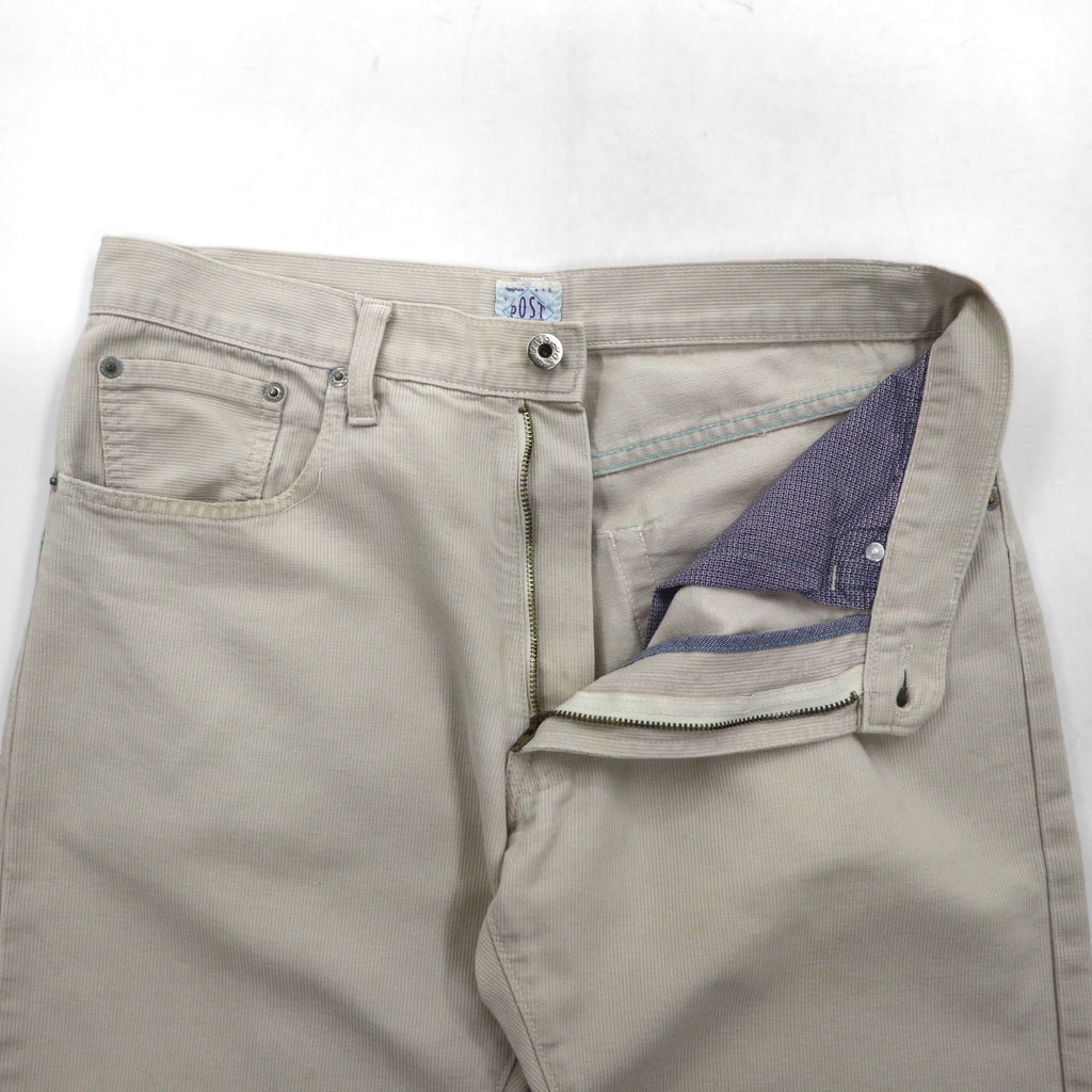 POST OVERALLS (POST O'ALLS) USA-Made Corduroy Chino Work Pants, Size M, Beige, TALON Zip, 5-Pocket