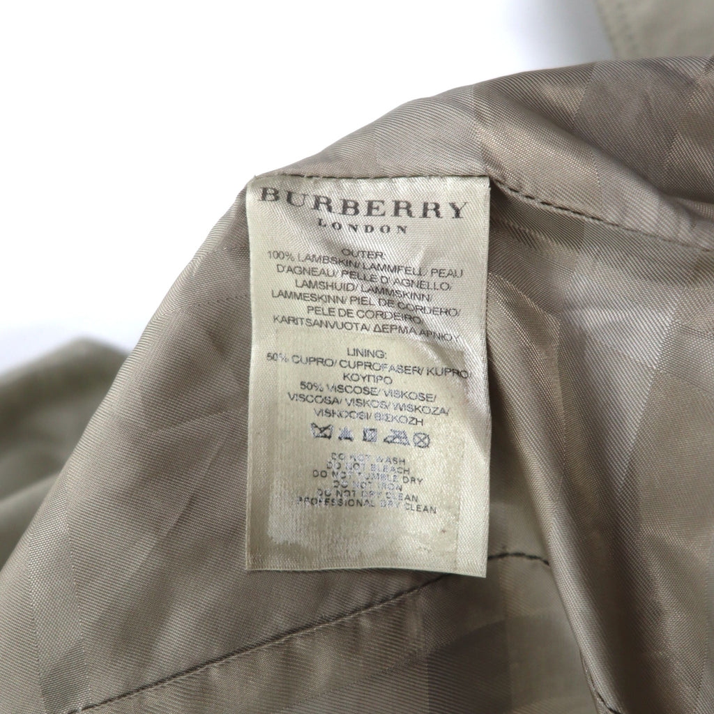 BURBERRY Lamb Leather Trench Coat, Medium, Ivory, Sheepskin, Belted