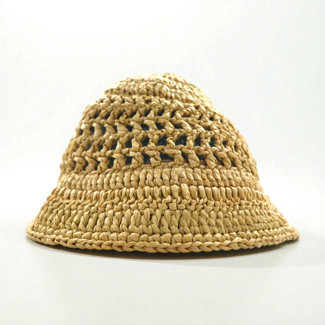 PRADA Natural Crochet Bucket Hat in Beige Raffia, 1HC137 2A2T, Made in Italy
