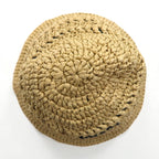 PRADA Natural Crochet Bucket Hat in Beige Raffia, 1HC137 2A2T, Made in Italy