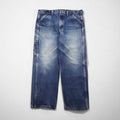 80s Vintage Carpenter Pants, Denim Jeans, Painter Pants, Size XL, Indigo, Big Bill, Suspender Buttons, Made in Canada