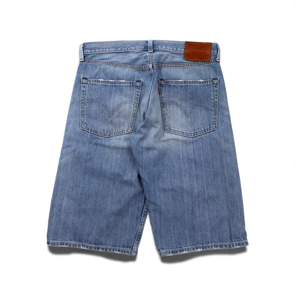 Levi's 503 Short Denim Pants, Size M, Indigo Blue with Leather Patch and Zipper Fly, 503-0035