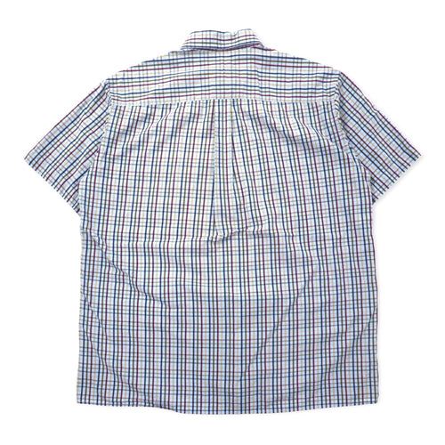 Barbour short sleeve button down shirt, large, blue check, cotton, made in Portugal