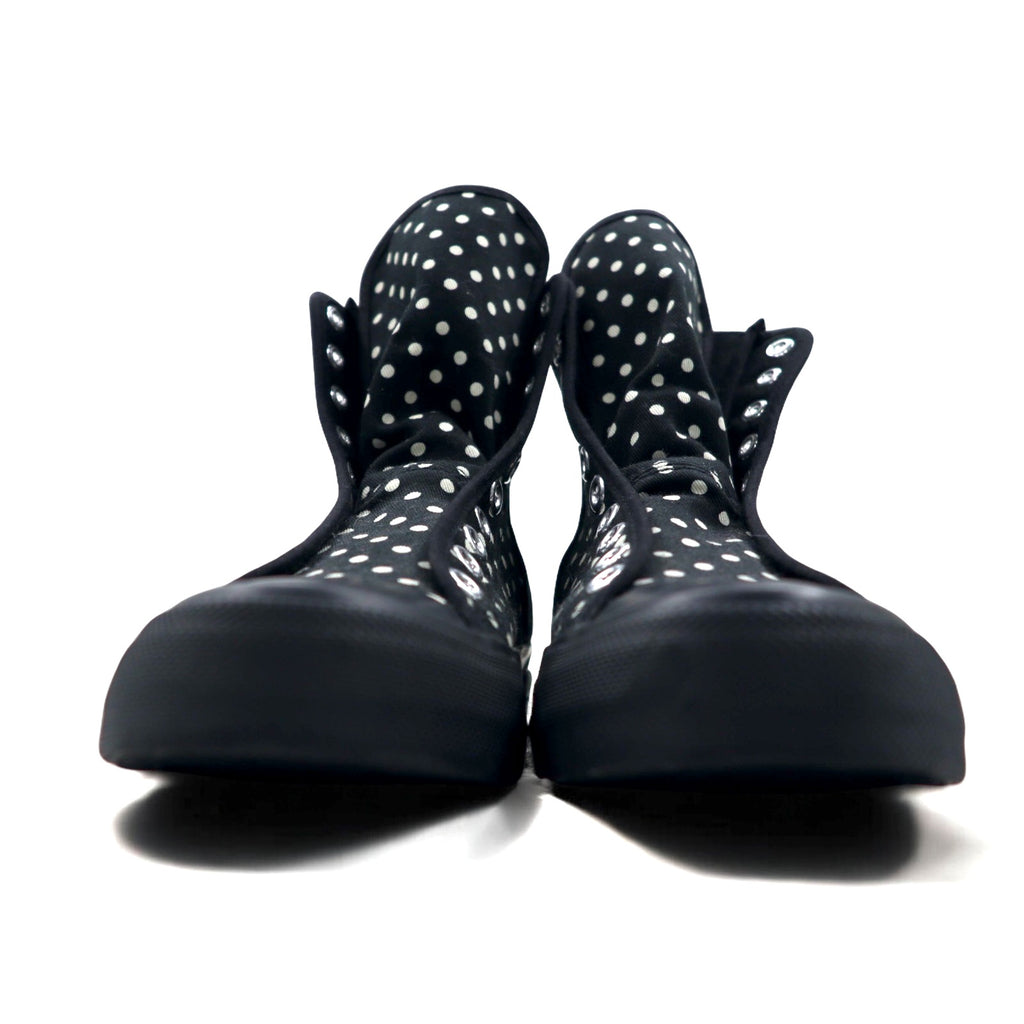 LIMI feu (YOHJI YAMAMOTO) Side gore sneakers 23cm Black canvas dot polka dot