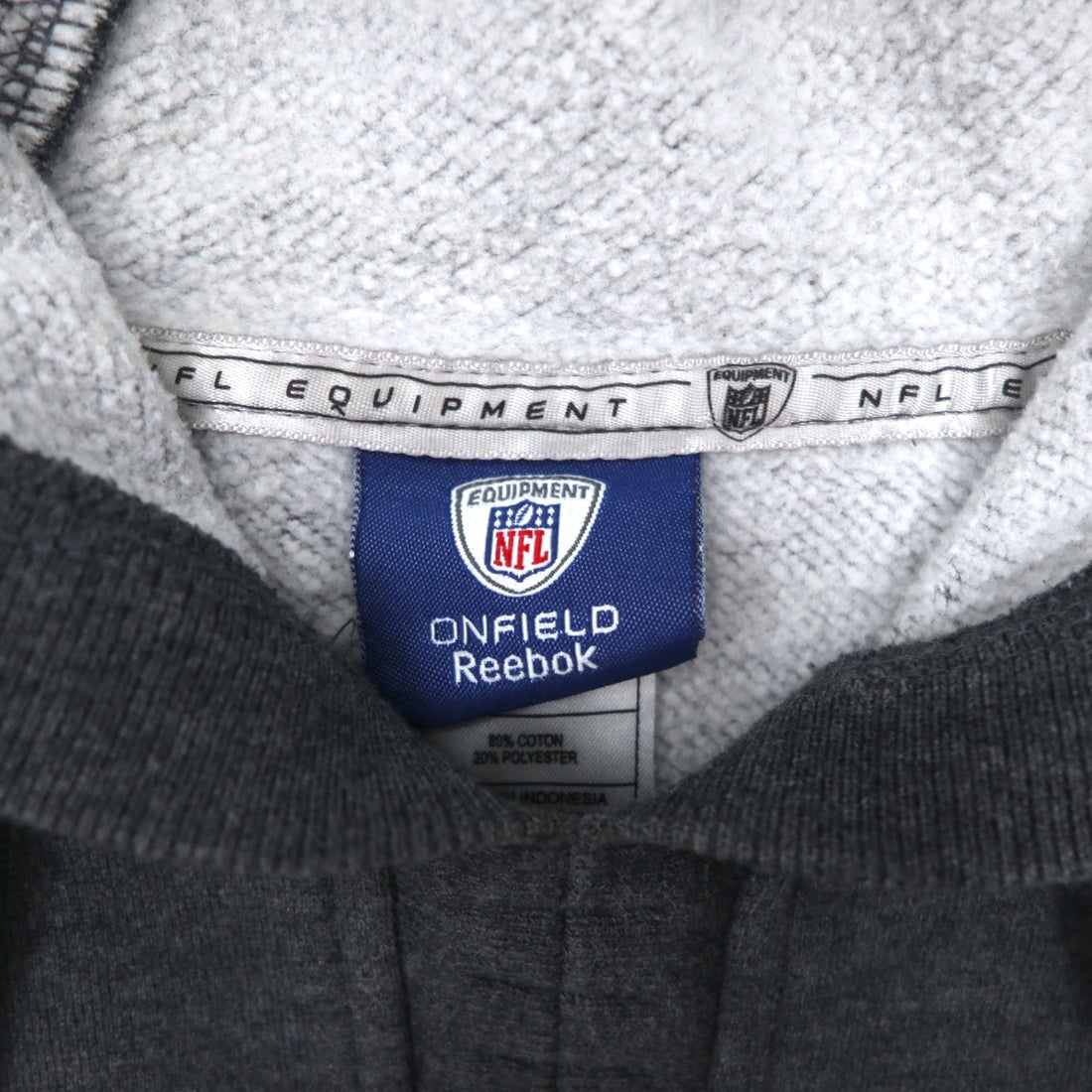 Reebok Pullover Hoodie 2XL Grey Fleece Lining Front Pocket NFL Houston Texans Big Size
