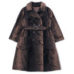 Vintage 60s Fur Coat Style by Fairmoor French 60s double-breasted fur coat FREE brown fur with belt