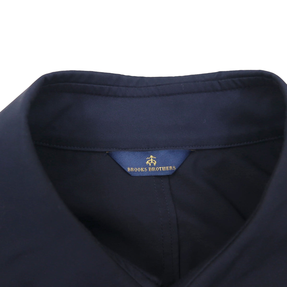 Brooks Brothers Balmacaan Trench Coat, Large, Navy, with Hidden Button and Chin Strap