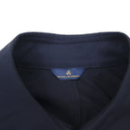 Brooks Brothers Balmacaan Trench Coat, Large, Navy, with Hidden Button and Chin Strap