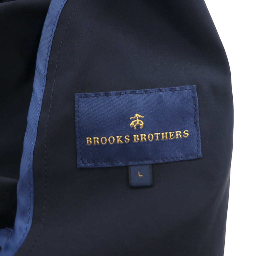 Brooks Brothers Balmacaan Trench Coat, Large, Navy, with Hidden Button and Chin Strap