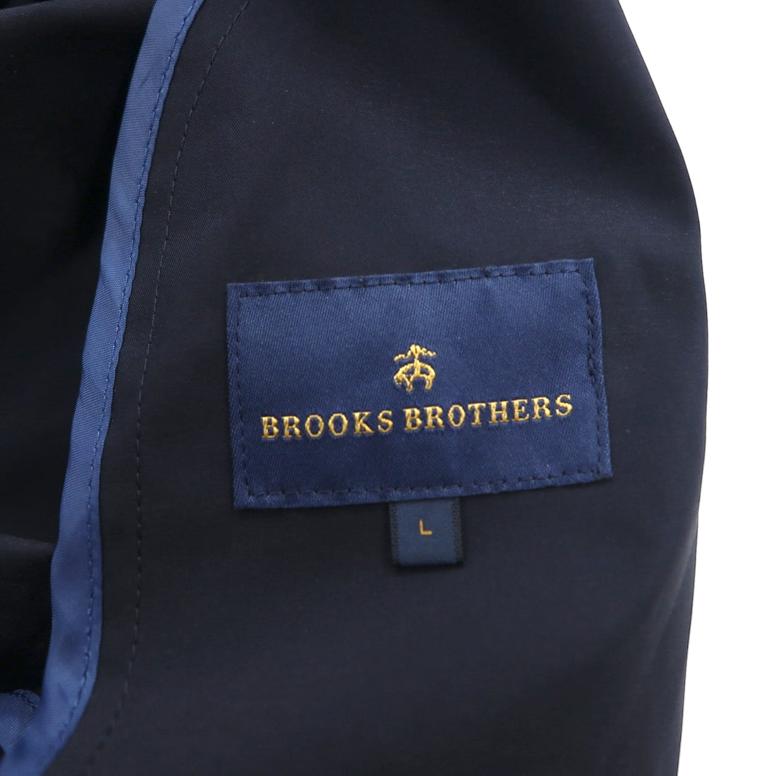 Brooks Brothers Balmacaan Trench Coat, Large, Navy, with Hidden Button and Chin Strap