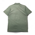 BURBERRY Polo Shirt, Size L, Khaki Cotton, Pique, Chest Pocket, One-Point Logo Embroidery