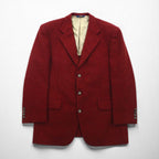 CHAPS RALPH LAUREN 90s Japanese-made tweed 3B tailored jacket, size M, burgundy, wool, alpaca blend
