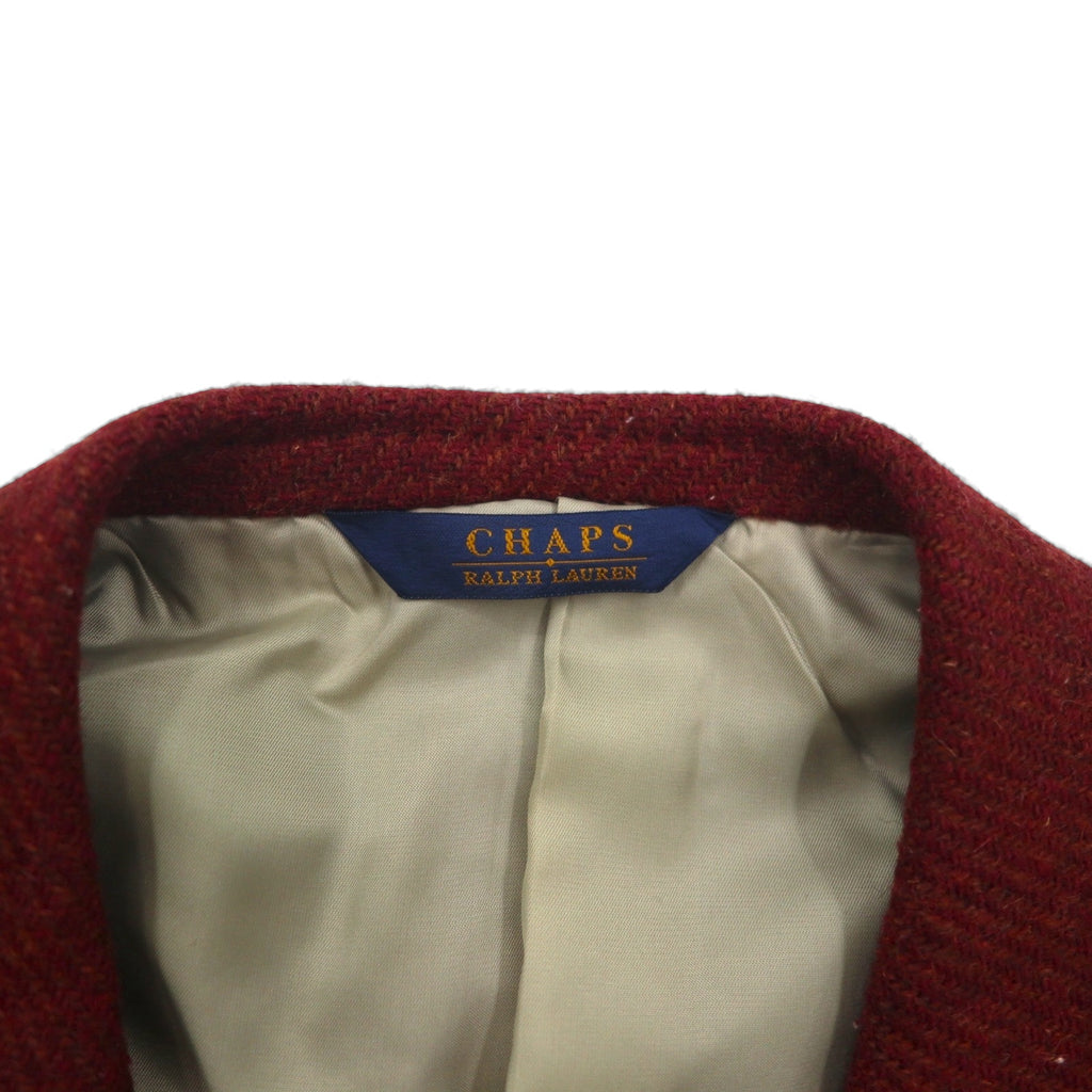 CHAPS RALPH LAUREN 90s Japanese-made tweed 3B tailored jacket, size M, burgundy, wool, alpaca blend