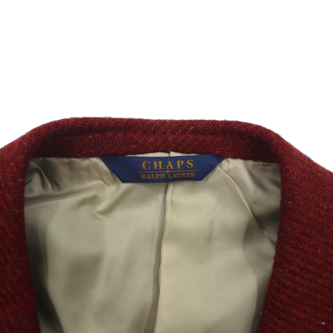 CHAPS RALPH LAUREN 90s Japanese-made tweed 3B tailored jacket, size M, burgundy, wool, alpaca blend