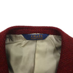 CHAPS RALPH LAUREN 90s Japanese-made tweed 3B tailored jacket, size M, burgundy, wool, alpaca blend