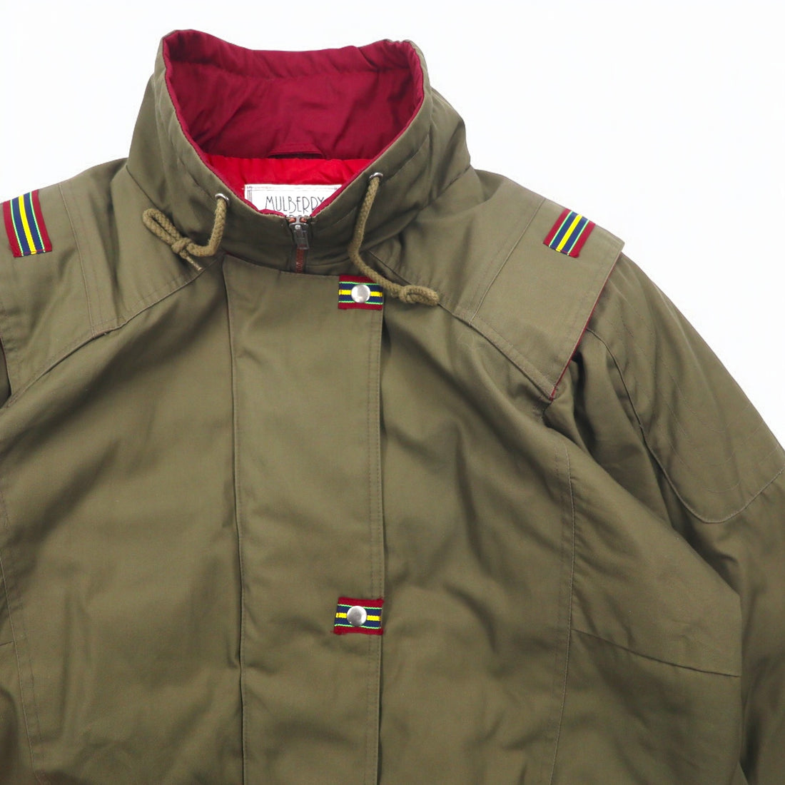 90s Military Insulation Coat, Padded Field Coat, Mod Coat, FREE Khaki, Quilted Liner, MULBERRY STREET