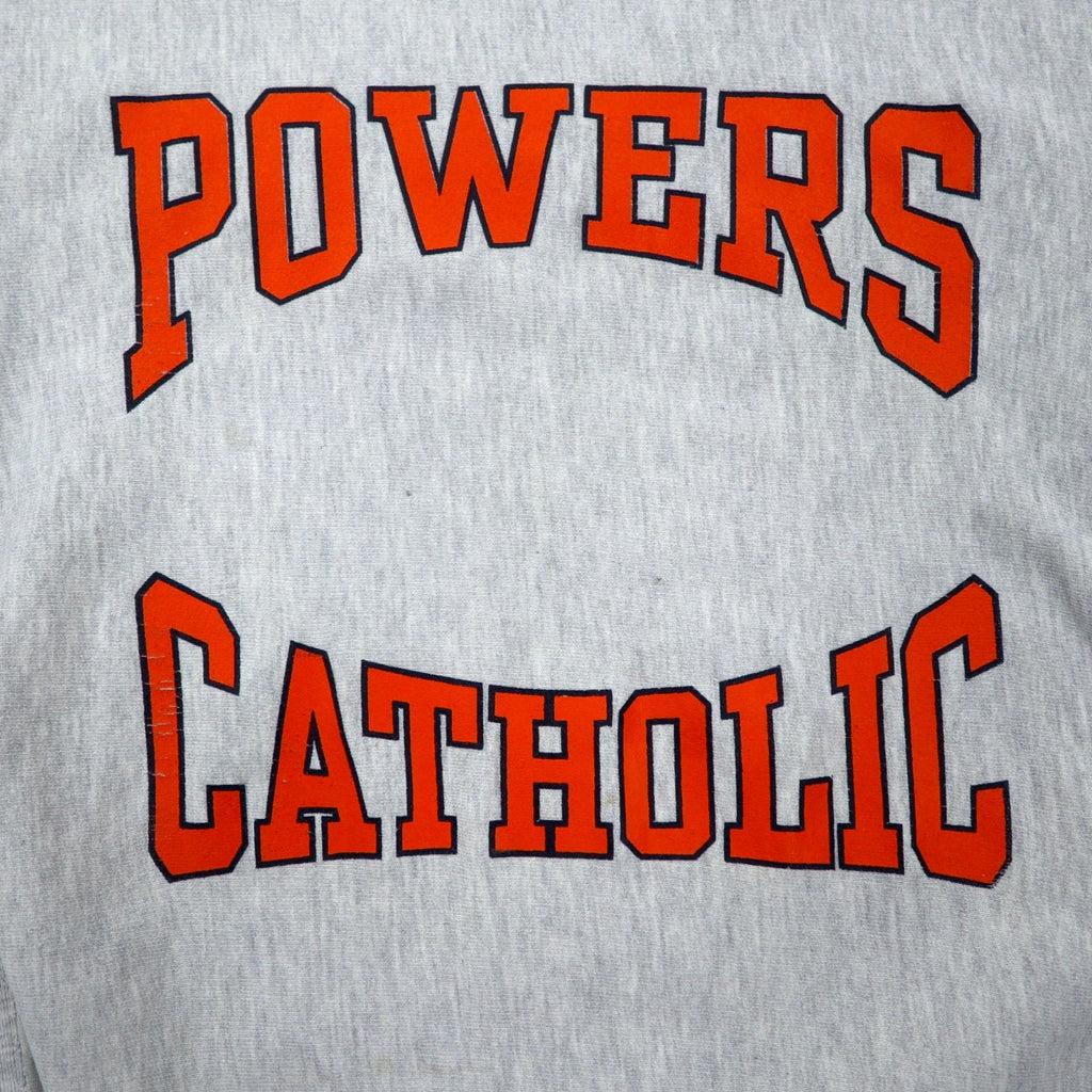 USA製 90年代 Gem SPORTSWEAR リバースウィーブ スウェット L グレー コットンPOWERS CATHOLIC プリント