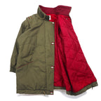 90s Military Insulation Coat, Padded Field Coat, Mod Coat, FREE Khaki, Quilted Liner, MULBERRY STREET