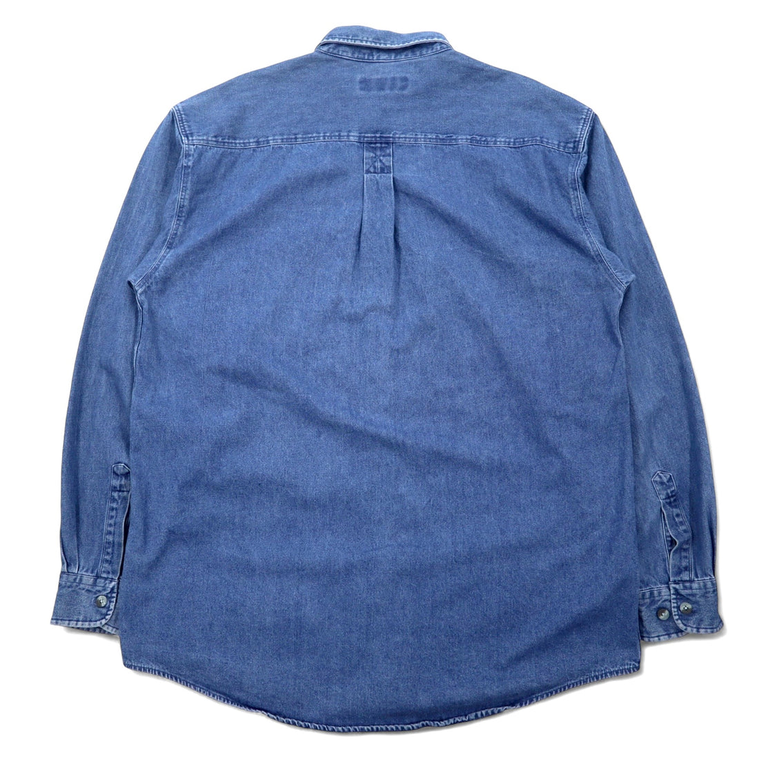 Timberland 90s WEATHER GEAR Denim Shirt XL Blue Cotton One Point Logo Embroidery