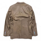 LOUIS VUITTON French calfskin 2B tailored jacket L beige cowhide leather LVJ authorized dealer