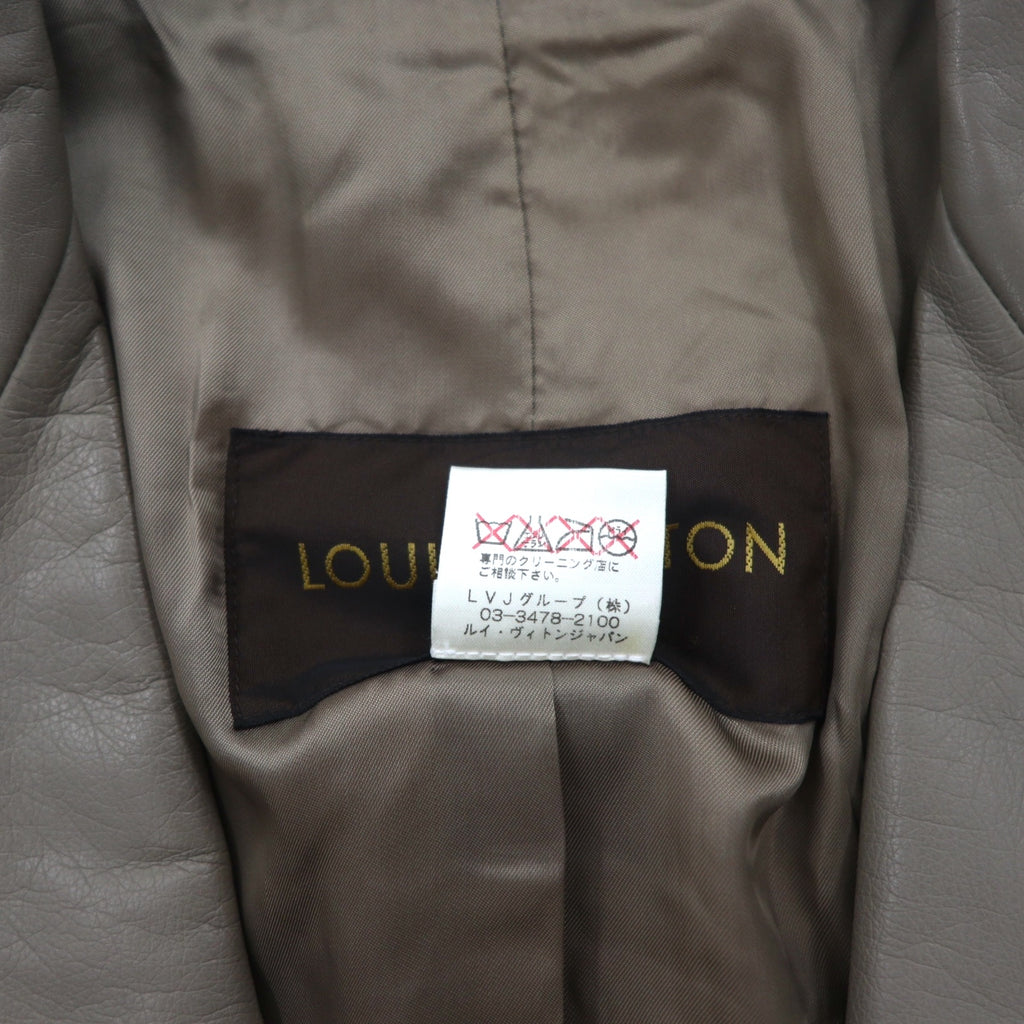 LOUIS VUITTON French calfskin 2B tailored jacket L beige cowhide leather LVJ authorized dealer