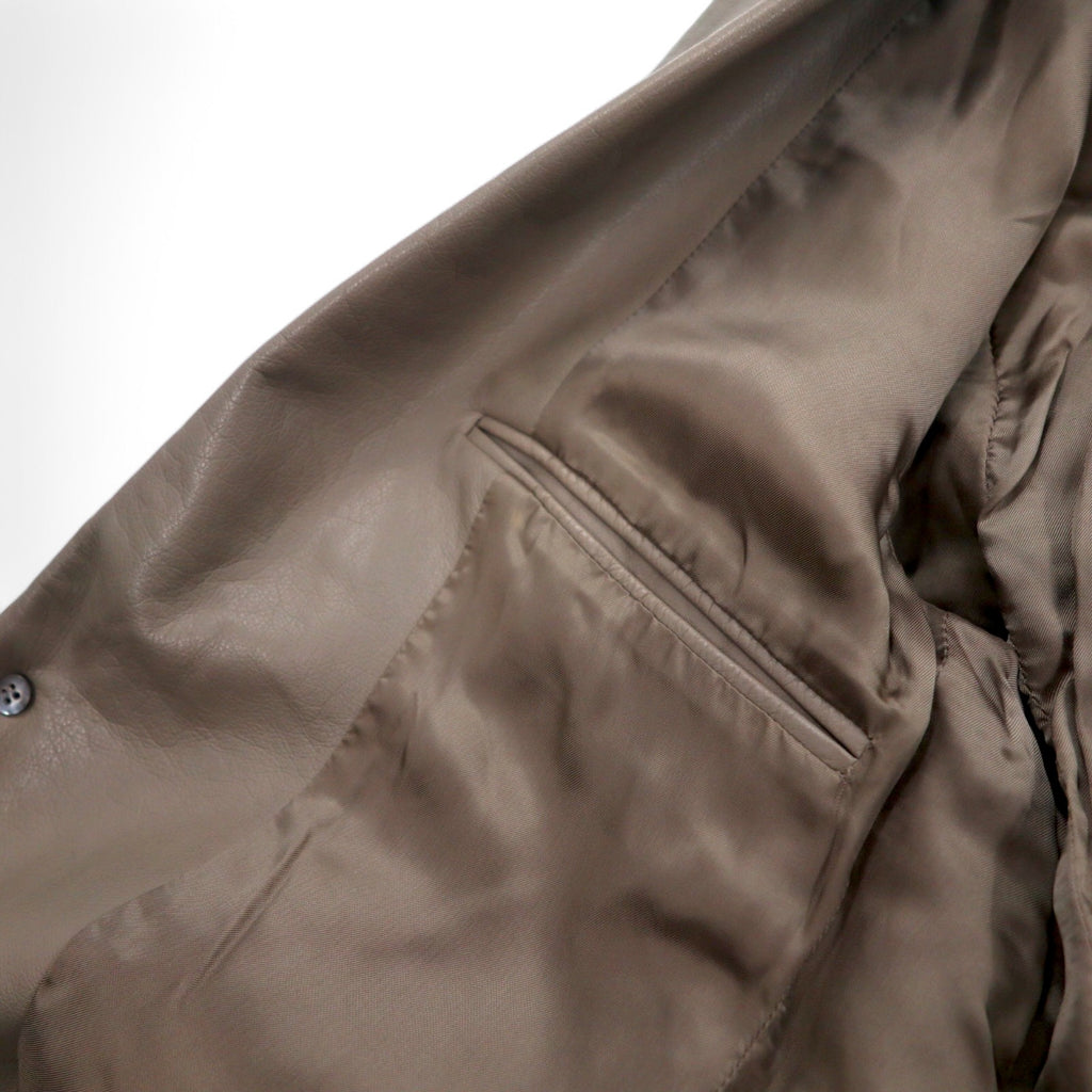 LOUIS VUITTON French calfskin 2B tailored jacket L beige cowhide leather LVJ authorized dealer