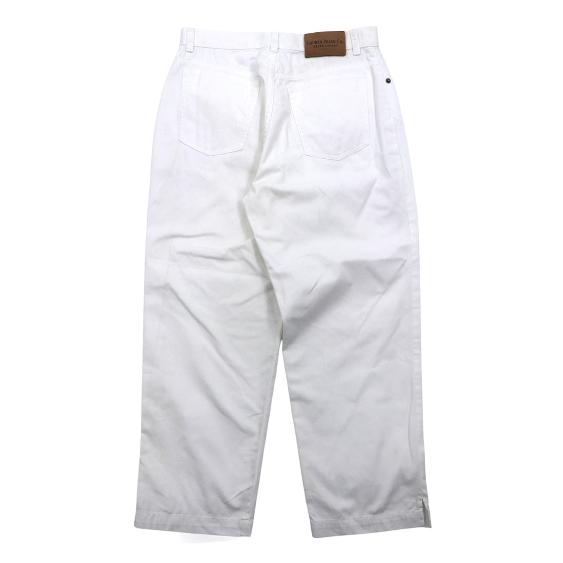 LAUREN JEANS Co. RALPH LAUREN 90s Wide Tapered Denim Pants, Size M, White, Cotton