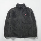 DANTON High Pile Stand Collar Fleece Jacket, Size M, Gray, Double Zip, DT-A0038
