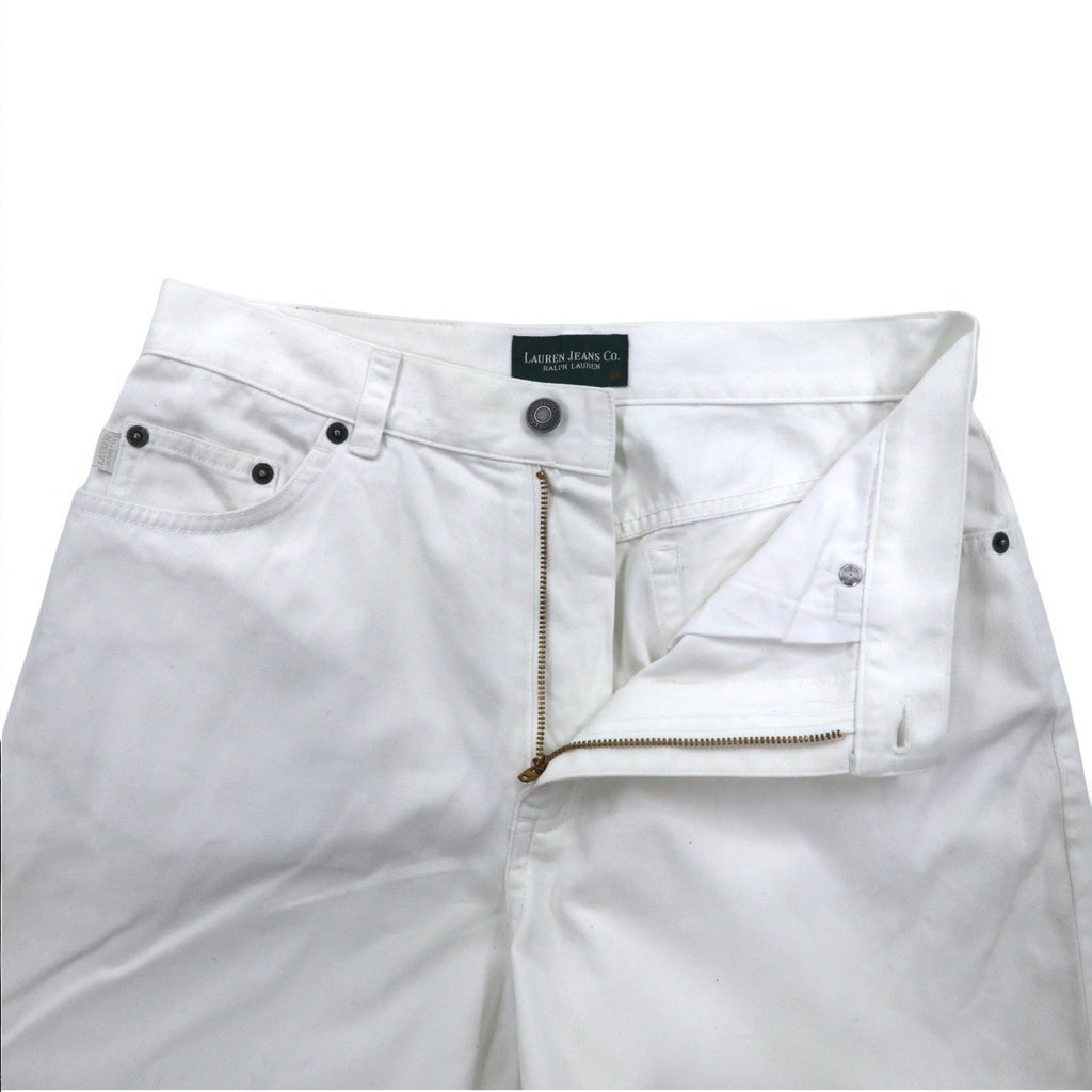 LAUREN JEANS Co. RALPH LAUREN 90s Wide Tapered Denim Pants, Size M, White, Cotton