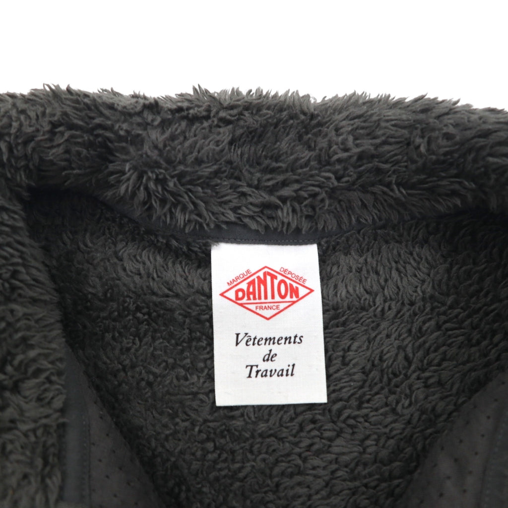 DANTON High Pile Stand Collar Fleece Jacket, Size M, Gray, Double Zip, DT-A0038