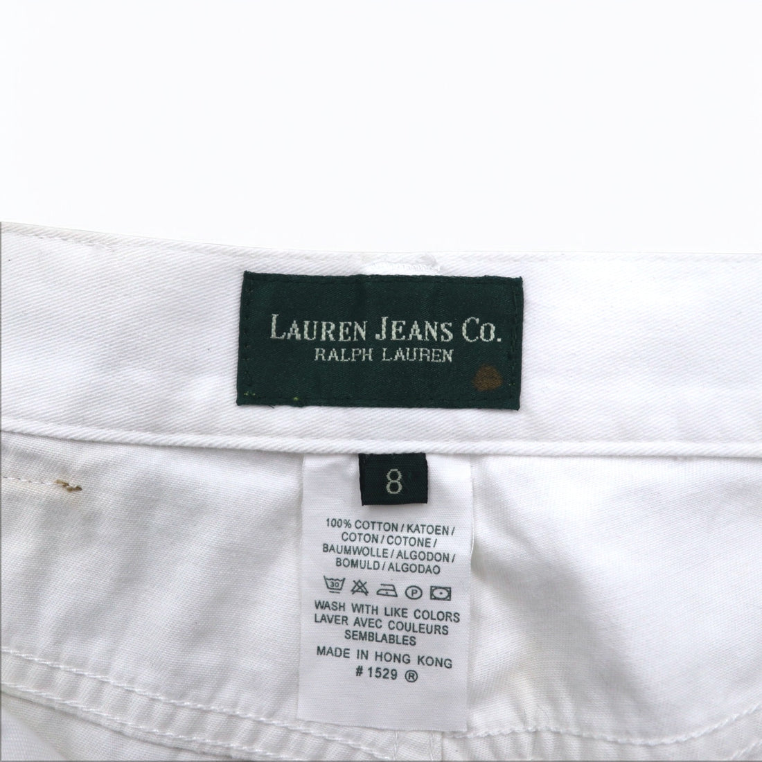 LAUREN JEANS Co. RALPH LAUREN 90s Wide Tapered Denim Pants, Size M, White, Cotton
