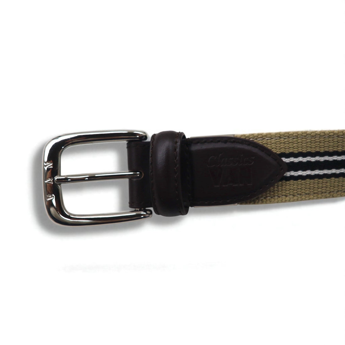 VAN -JAC- IVY Ivy Tape Belt, Beige, Stretch Mesh, PU Leather