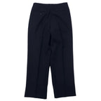 Burberrys Old Gabardine Tuck Wide Slack Pants 88 Navy Wool Made in Japan