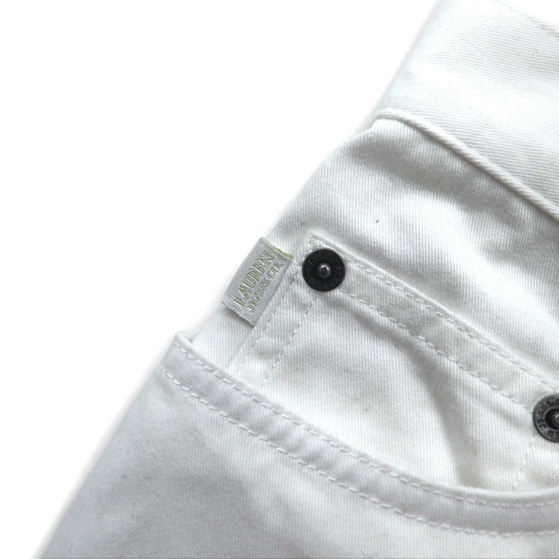 LAUREN JEANS Co. RALPH LAUREN 90s Wide Tapered Denim Pants, Size M, White, Cotton