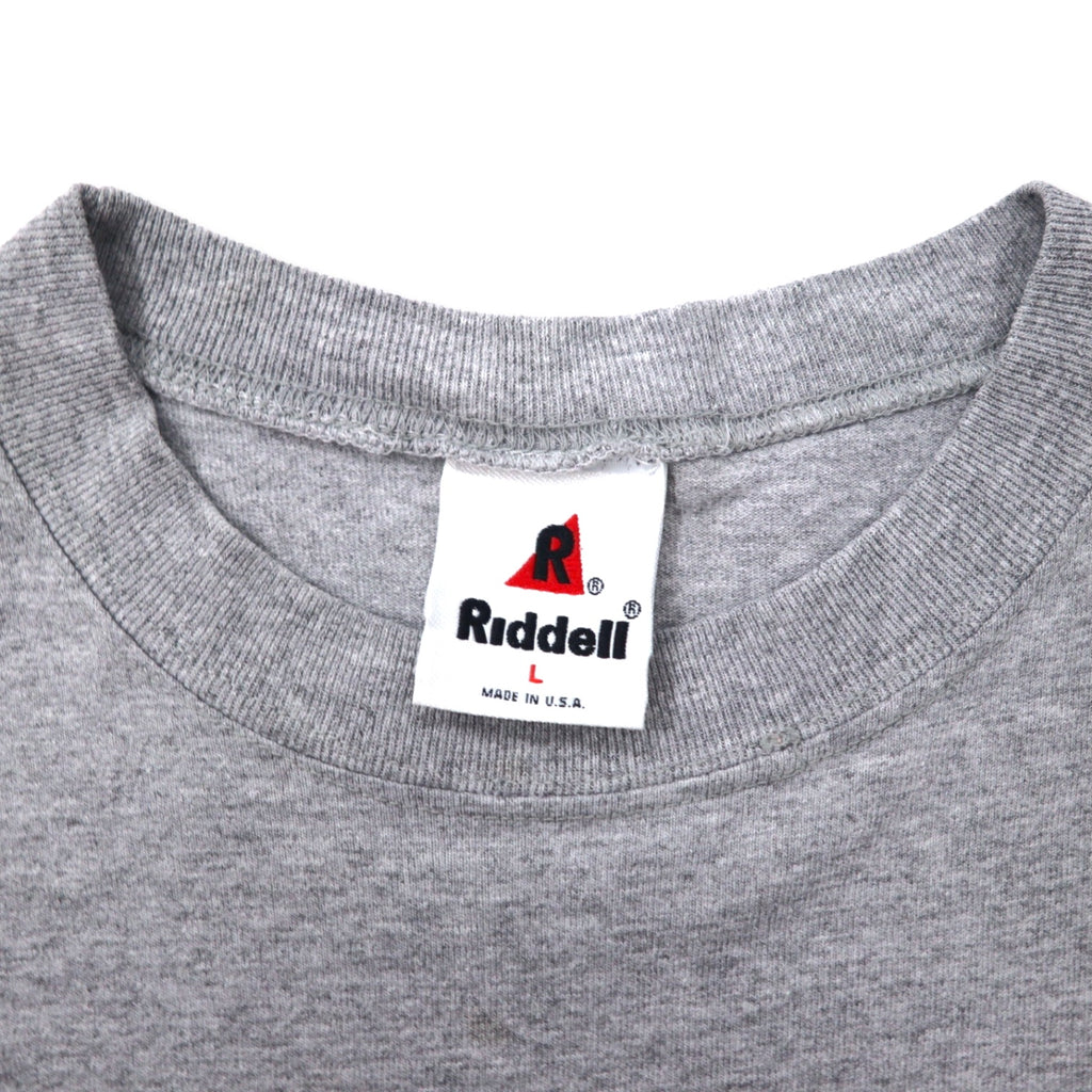 USA製 90年代 Riddell NFL プリント Tシャツ L グレー コットン FALCONS ビッグサイズ