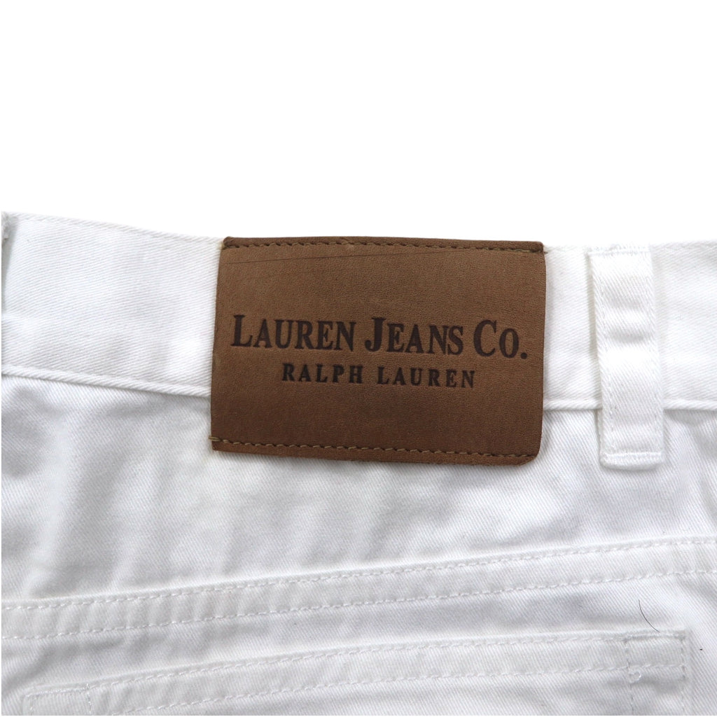 LAUREN JEANS Co. RALPH LAUREN 90s Wide Tapered Denim Pants, Size M, White, Cotton