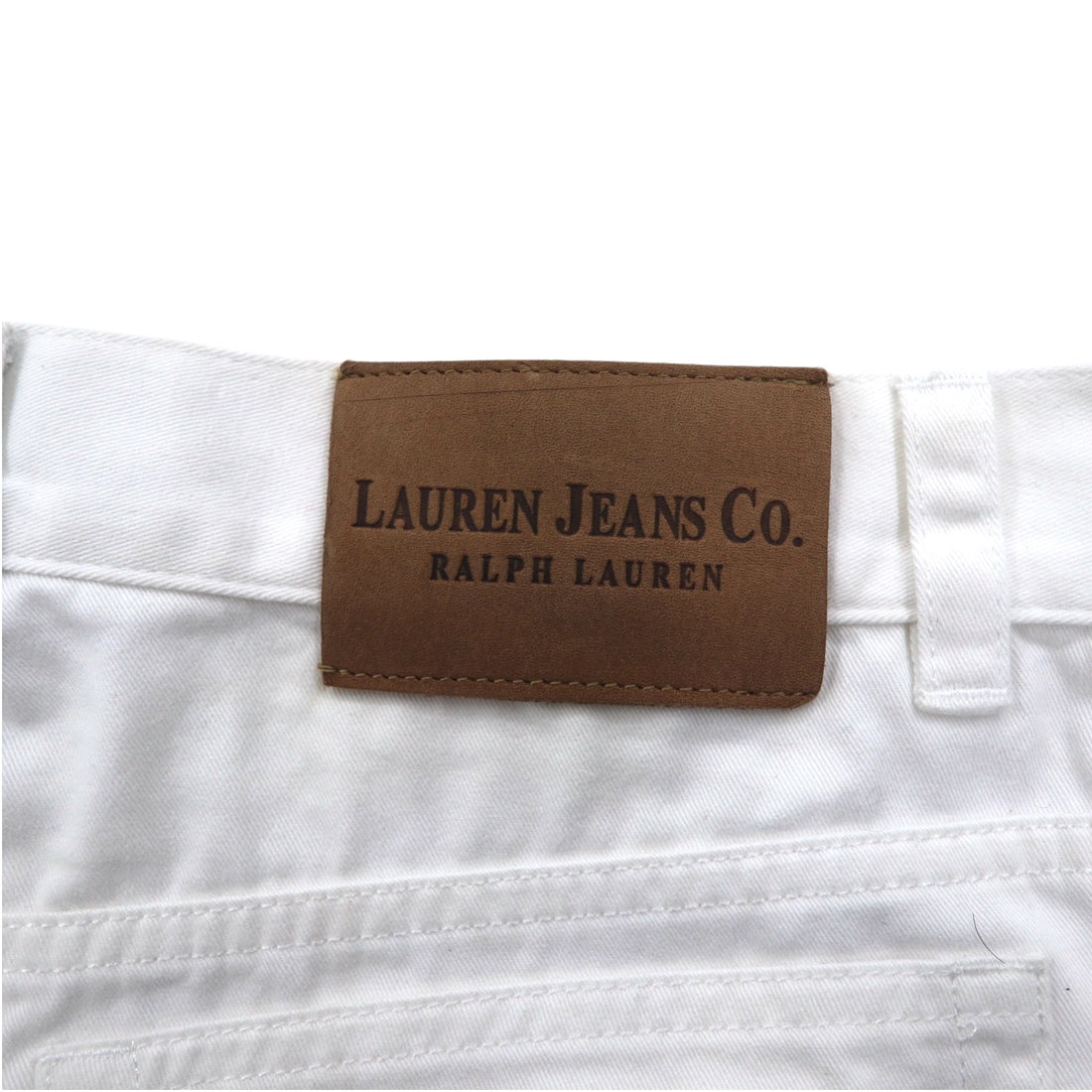 LAUREN JEANS Co. RALPH LAUREN 90s Wide Tapered Denim Pants, Size M, White, Cotton