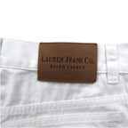 LAUREN JEANS Co. RALPH LAUREN 90s Wide Tapered Denim Pants, Size M, White, Cotton