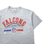 USA製 90年代 Riddell NFL プリント Tシャツ L グレー コットン FALCONS ビッグサイズ