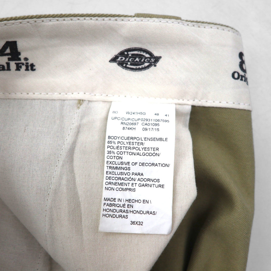 Dickies 874 Original Fit Work Chino Pants, Size L, Beige, Polyester and Cotton