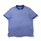 POLO RALPH LAUREN クラシックフィット ボーダー ポロシャツ L ブルー  コットン スモールポニー刺繍