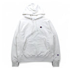 Champion Reverse Weave Pullover Hoodie L White Blue Single Tag Reprint Made in Honduras