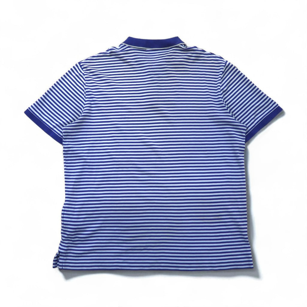 POLO RALPH LAUREN クラシックフィット ボーダー ポロシャツ L ブルー  コットン スモールポニー刺繍