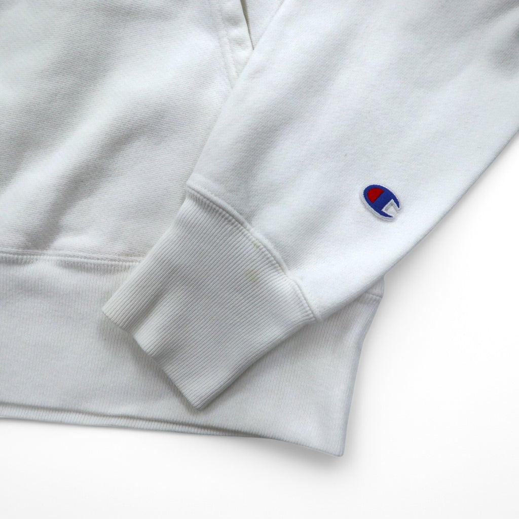 Champion Reverse Weave Pullover Hoodie L White Blue Single Tag Reprint Made in Honduras