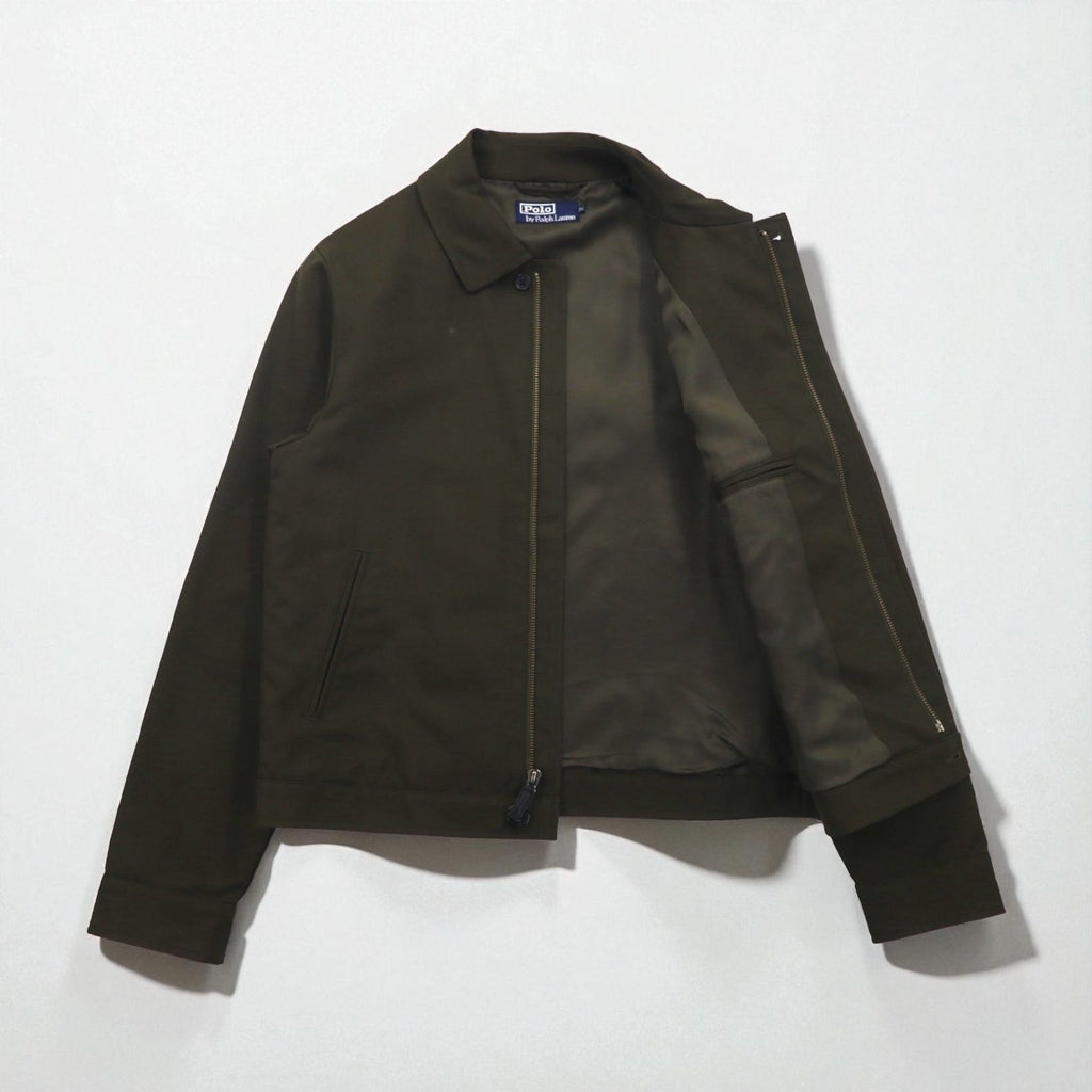 Polo Ralph Lauren 90s Swing Top Harrington Jacket, Size M, Olive, Bi-Flap, Satin Lining