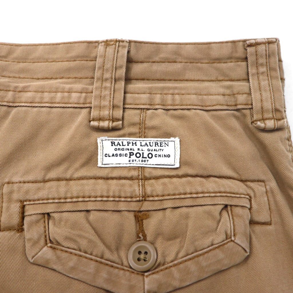 Polo by Ralph Lauren 90年代 ポロチノ バギー ショート カーゴパンツ ハーフパンツ L ベージュ コットン 膝下丈