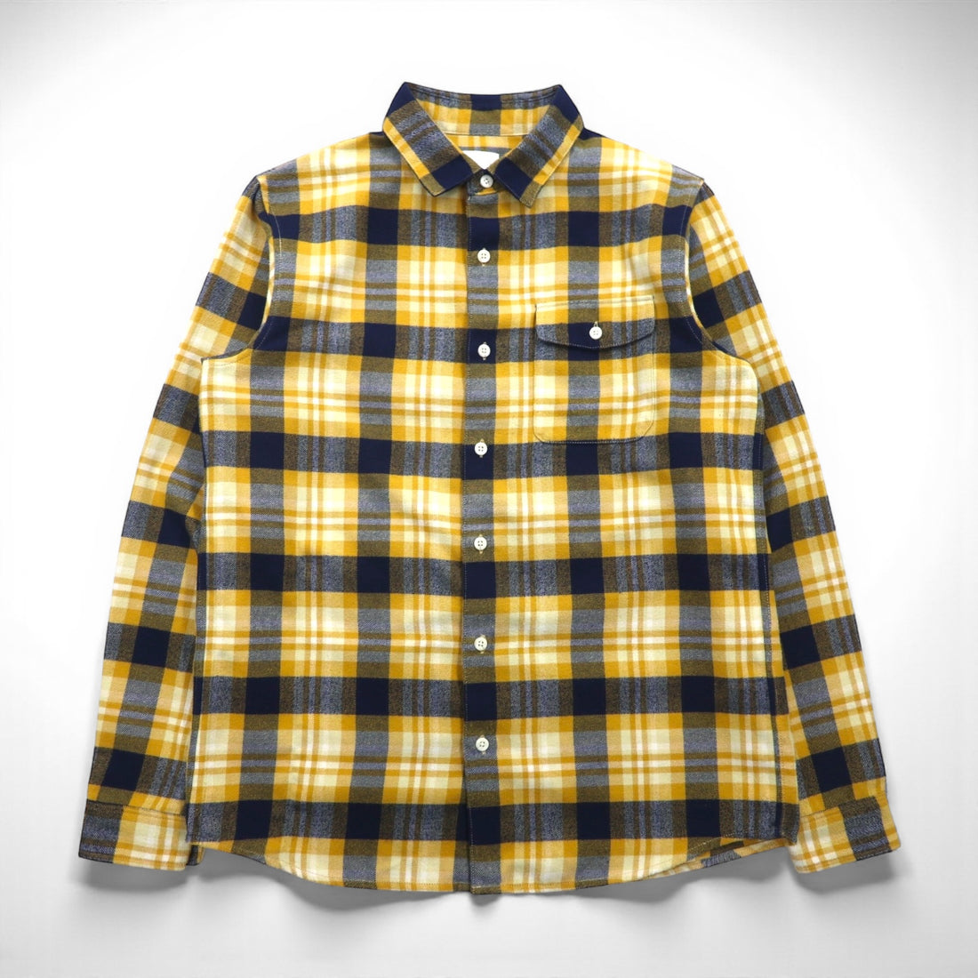 THE NORTH FACE サーモライトシャツ フランネルシャツ L イエロー チェック 胸ポケット NR61406